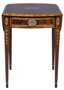 4251549324119 - Luxus Mahagoni Beistelltisch mit Schublade Braun 96 x 77 x H 73 cm - WohnzimmermÃ¶bel