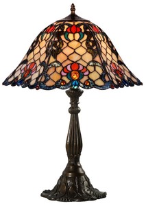 4251549324157 - Tiffany Tischleuchte Mehrfarbig Ã 445 x H 61 cm - Handgefertigte Luxus Tischlampe aus zahlreichen Glas Mosaik StÃ¼cken