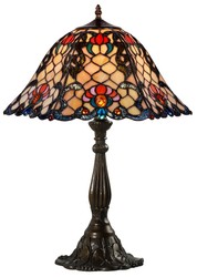 4251549324157 - Tiffany Tischleuchte Mehrfarbig Ã 445 x H 61 cm - Handgefertigte Luxus Tischlampe aus zahlreichen Glas Mosaik StÃ¼cken