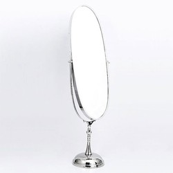 4251549324324 - Luxus Stand Schmink Spiegel  vernickelt  47 - H156 cm - Kosmetik Spiegel - Luxus Hotel Collection