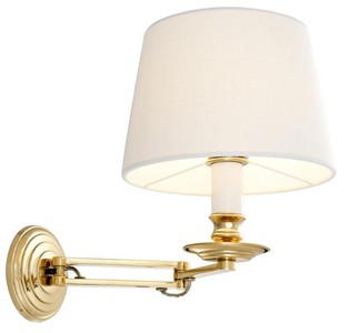 4251549324508 - Luxus Wandleuchte mit Schwenkarm Gold   WeiÃ 22 x 215 x H 275 cm - Hotel & Restaurant Leuchte