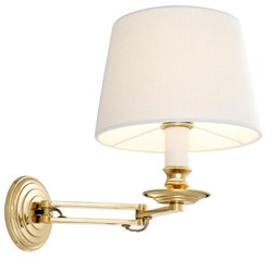 4251549324508 - Luxus Wandleuchte mit Schwenkarm Gold   WeiÃ 22 x 215 x H 275 cm - Hotel & Restaurant Leuchte