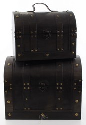 4251549324607 - Art Deco Holz Lunchbox Set Schwarz - Wohnzimmer Dekoration