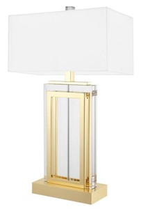 4251549324683 - Luxus Tischleuchte Gold   WeiÃ 38 x H 675 cm - Hotel & Restaurant MÃ¶bel