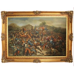 4251549324843 - Riesiges Handgemaltes Barock Ãl GemÃ¤lde Krieg Gold Prunk Rahmen 225 x 165 x 10 cm - Massives Material