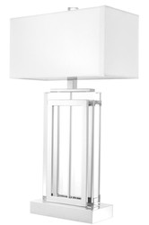 4251549325055 - Luxus Tischleuchte Silber   WeiÃ 38 x H 675 cm - Hotel & Restaurant MÃ¶bel