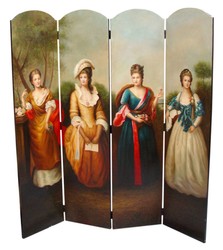 4251549325338 - Art Deco Raumteiler Mehrfarbig 161 x H 1687 cm - Luxus Paravent Sichtschutz Trennwand