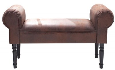 Banco de dise&ntilde;o Casa Padrino ancho marr&oacute;n 100 cm, altura 55 cm - imitaci&oacute;n de cuero – Bild 1