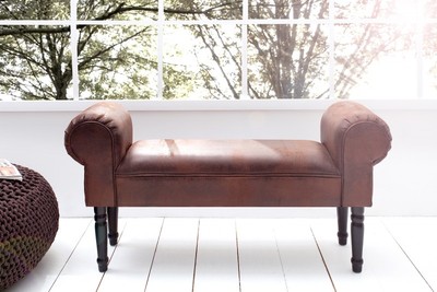 Banco de dise&ntilde;o Casa Padrino ancho marr&oacute;n 100 cm, altura 55 cm - imitaci&oacute;n de cuero – Bild 2