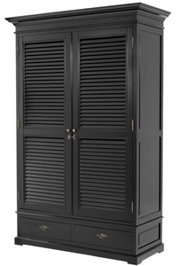 4251549325796 - Luxus Schlafzimmerschrank   Kleiderschrank mit 2 TÃ¼ren und 2 Schubladen Schwarz 135 x 58 x H 227 cm - Luxus SchlafzimmermÃ¶bel
