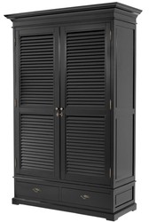 4251549325796 - Luxus Schlafzimmerschrank   Kleiderschrank mit 2 TÃ¼ren und 2 Schubladen Schwarz 135 x 58 x H 227 cm - Luxus SchlafzimmermÃ¶bel