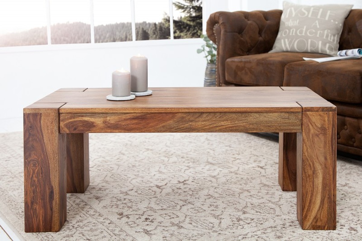 House Of Home Tavolino Da Salotto Rustico - 100x50x45 Cm - Struttura In Metallo - Marrone