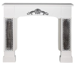 4251549325895 - Landhausstil Kaminumrandung mit Verzierungen WeiÃ 115 x 23 x H 100 cm - Handgefertigte Deko im Landhausstil