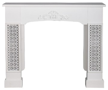 4251549325901 - Landhausstil Kaminumrandung mit Verzierungen Weià 115 x 23 x H 100 cm - Landhausstil Möbel 4251549325901 - Landhausstil Kaminumrandung mit Verzierungen Weià 115 x 23 x H 100 cm - Landhausstil Möbel