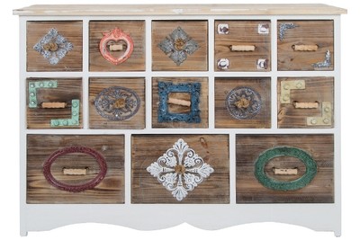 4251549326007 - Landhausstil Kommode mit 13 Schubladen WeiÃ   Mehrfarbig 108 x 39 x H 81 cm - Landhausstil MÃ¶bel