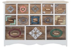 4251549326007 - Landhausstil Kommode mit 13 Schubladen WeiÃ   Mehrfarbig 108 x 39 x H 81 cm - Landhausstil MÃ¶bel