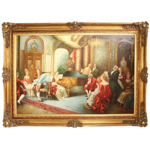 4251549326090 - Riesiges Handgemaltes Barock Öl Gemälde Abend mit Klassischer Musik Gold Prunk Rahmen 225 x 165 x 10 cm - Massives Material 4251549326090 - Riesiges Handgemaltes Barock Öl Gemälde Abend mit Klassischer Musik Gold Prunk Rahmen 225 x 165 x 10 cm - Massives Material