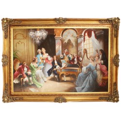 4251549326243 - Riesiges Handgemaltes Barock Ãl GemÃ¤lde Abend mit Klassischer Musik Mod2 Gold Prunk Rahmen 225 x 165 x 10 cm - Massives Material