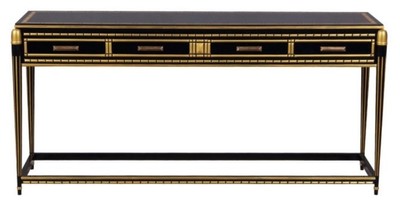 4251549326335 - Luxus Wohnzimmer Konsolentisch Schwarz   Gold 171 x 46 x H 80 cm - Luxus Konsole mit 4 Schubladen