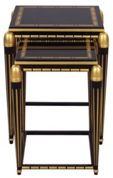 4251549326342 - Luxus Wohnzimmer Beistelltisch Set Schwarz   Gold 45 x 45 x H 54 cm - Luxus MÃ¶bel