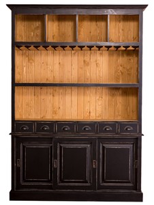 4251549326397 - Landhausstil Barschrank Antik Schwarz   Naturfarben 150 x 35 x H 210 cm - Landhausstil MÃ¶bel