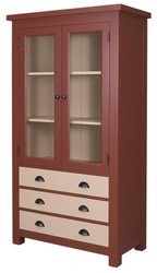 4251549326427 - Landhausstil KÃ¼chenschrank Rotbraun   Creme 100 x 50 x H 180 cm - Landhausstil KÃ¼chenmÃ¶bel