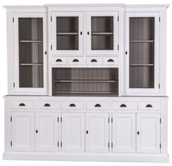 4251549326557 - Landhausstil KÃ¼chenschrank WeiÃ   Grau 244 x 45 x H 225 cm - 2 Teiliger KÃ¼chenschrank mit 10 TÃ¼ren und 10 Schubladen