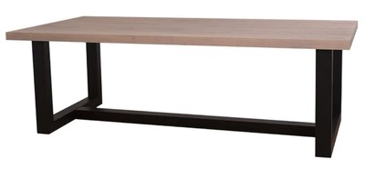 4251549326656 - Landhausstil Esstisch Naturfarben   Schwarz 240 x 120 x H 78 cm - Massivholz Esszimmertisch
