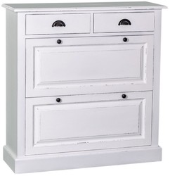 4251549326717 - Landhausstil Schuhschrank Antik WeiÃ 103 x 35 x H 105 cm - MÃ¶bel im Landhausstil
