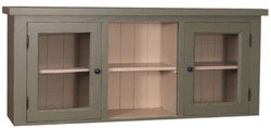 4251549326793 - Landhausstil KÃ¼chenhÃ¤ngeschrank GrÃ¼n   Beige 156 x 31 x H 65 cm - Landhausstil KÃ¼chenschrank mit 2 GlastÃ¼ren