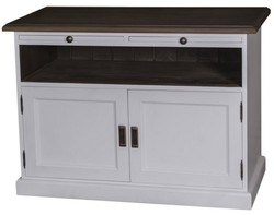 4251549326847 - Landhausstil TV Sideboard WeiÃ   Schwarz 180 x 46 x H 56 cm - Wohnzimmer Fernsehschrank