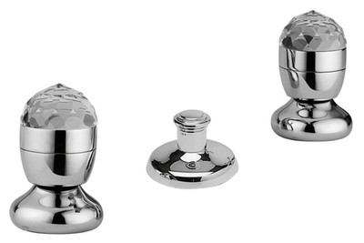 4251549326892 - Luxus Badewannen Armaturen Bidget Dreilochbatterie Ablaufgarnitur Silber - Luxus Bad ZubehÃ¶r Made in Italy