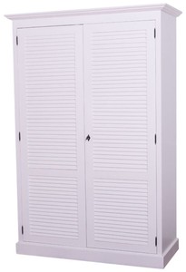 4251549326991 - Landhausstil Schlafzimmerschrank   Kleiderschrank mit 2 TÃ¼ren WeiÃ 134 x 59 x H 200 cm - SchlafzimmermÃ¶bel