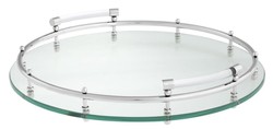 4251549327066 - Luxus Tablett   Serviertablett Silber Ã 40 x H 7 cm - Gastronomie Accessoires