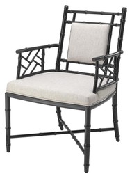 4251549327165 - Luxus Esszimmerstuhl mit Armlehnen Piano Schwarz   Naturfarben 63 x 65 x H 94 cm - Esszimmer & Wintergarten MÃ¶bel