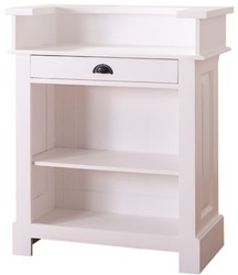 4251549327219 - Landhausstil Theke WeiÃ 90 x 51 x H 107 cm - Massivholz Thekentisch mit Schublade