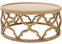 4251549327530 - Designer Couchtisch Naturfarben Ã 80 x H 37 cm - Moderner Runder Holz Wohnzimmertisch