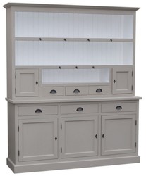 4251549327769 - Landhausstil KÃ¼chenschrank Grau   WeiÃ 178 x 50 x H 210 cm - 2 Teiliger KÃ¼chenschrank mit 5 TÃ¼ren und 6 Schubladen