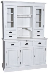 4251549328063 - Landhausstil KÃ¼chenschrank Antik WeiÃ 137 x 50 x H 197 cm - 2 Teiliger KÃ¼chenschrank mit 5 TÃ¼ren und 7 Schubladen