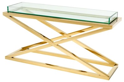 4251549328216 - Luxus Konsole   Konsolentisch Gold 150 x 45 x H 77 cm - Hotel MÃ¶bel