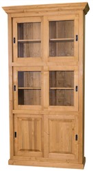 4251549328728 - Landhausstil BÃ¼cherschrank Hellbraun 110 x 40 x H 210 cm - Wohnzimmerschrank mit 6 SchiebetÃ¼ren