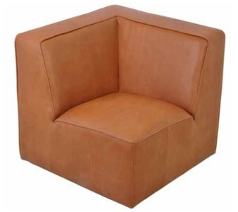 4251549328933 - Luxus Ecksessel Hellbraun 89 x 89 x H 88 cm - Wohnzimmer Leder Sessel