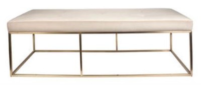 Casa Padrino banco / banco de dormir de lujo con marco dorado de acero inoxidable y tejido beige 147 x 58 x H 43 cm - Muebles Para Hoteles – Bild 1