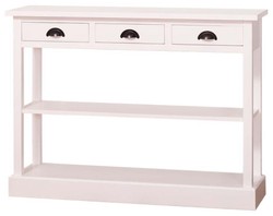 4251549329572 - Landhausstil KÃ¼chenkonsole WeiÃ 120 x 35 x H 89 cm - Landhausstil Konsolentisch mit 3 Schubladen