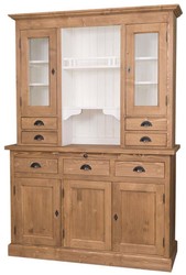 4251549329596 - Landhausstil KÃ¼chenschrank Braun   WeiÃ 137 x 50 x H 197 cm - 2 Teiliger KÃ¼chenschrank mit 5 TÃ¼ren und 7 Schubladen