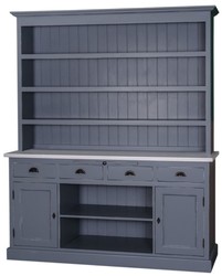 4251549329664 - Landhausstil KÃ¼chenschrank Antik Blau   Grau 178 x 50 x H 210 cm - Landhausstil KÃ¼chenmÃ¶bel