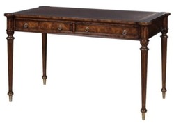 4251549329800 - Luxus Jugendstil Schreibtisch mit 2 Schubladen Braun   Silber 126 x 74 x H 76 cm - Luxus QualitÃ¤t