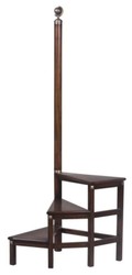 4251549329879 - Massivholz Bibliothekstreppe Dunkelbraun 53 x 53 x H 163 cm - Luxus Kollektion