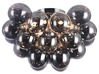 4251549329992 - Wohnzimmer Deckenleuchte Rauchig Grau   Silber Ã 50 x H 32 cm - Moderne Deckenlampe