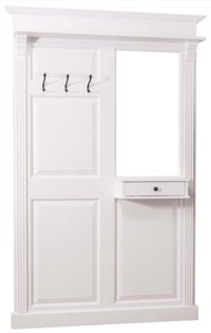 4251549330073 - Landhausstil Garderobe mit Schublade WeiÃ 131 x 19 x H 210 cm - Landhausstil MÃ¶bel
